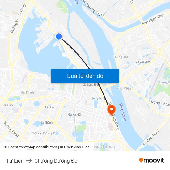 Tứ Liên to Chương Dương Độ map