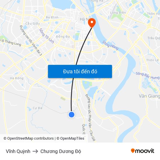 Vĩnh Quỳnh to Chương Dương Độ map