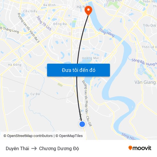 Duyên Thái to Chương Dương Độ map