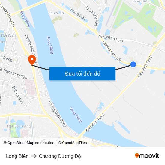 Long Biên to Chương Dương Độ map