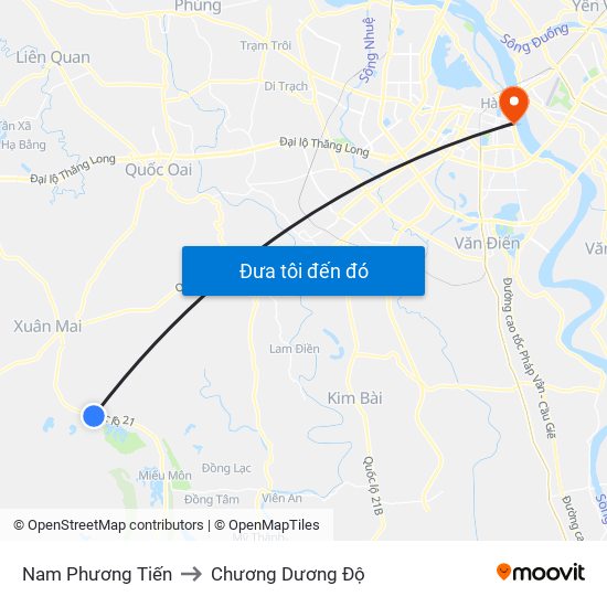 Nam Phương Tiến to Chương Dương Độ map