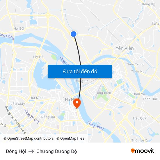 Đông Hội to Chương Dương Độ map