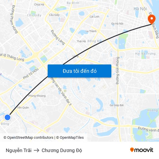 Nguyễn Trãi to Chương Dương Độ map