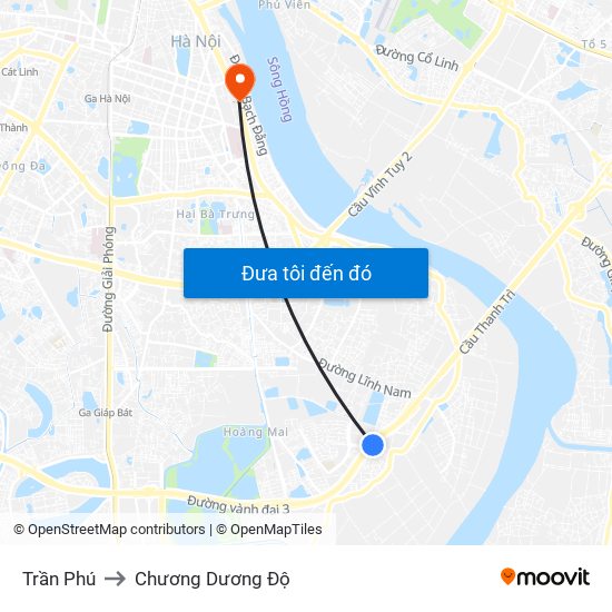 Trần Phú to Chương Dương Độ map