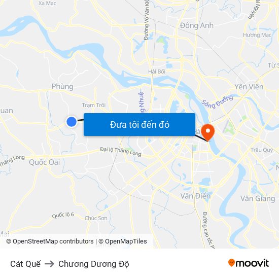 Cát Quế to Chương Dương Độ map