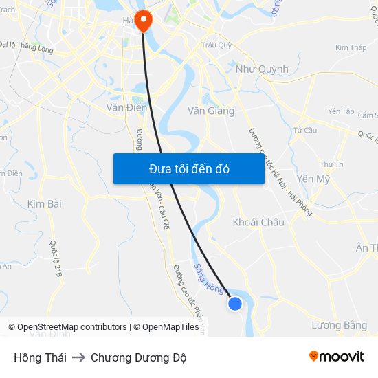 Hồng Thái to Chương Dương Độ map