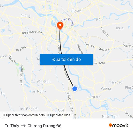 Tri Thủy to Chương Dương Độ map