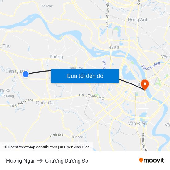 Hương Ngải to Chương Dương Độ map