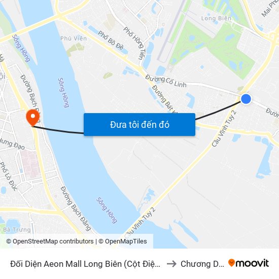Đối Diện Aeon Mall Long Biên (Cột Điện T4a/2a-B Đường Cổ Linh) to Chương Dương Độ map