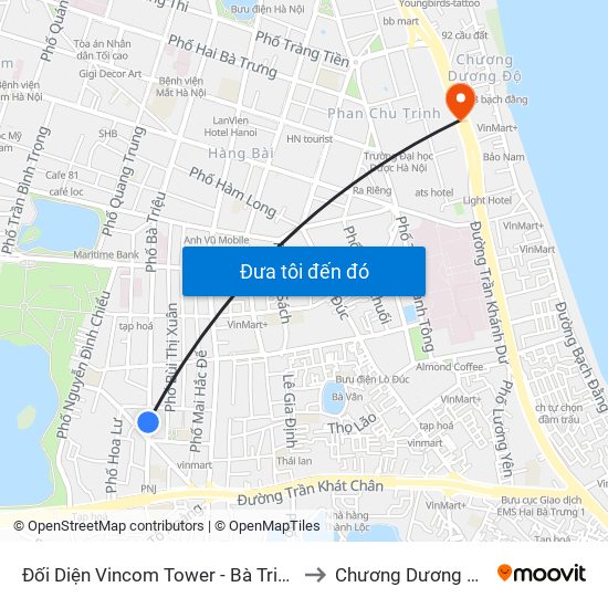 Đối Diện Vincom Tower - Bà Triệu to Chương Dương Độ map