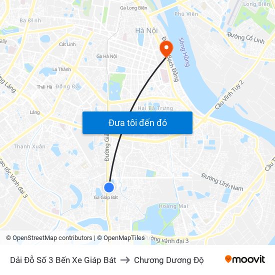 Dải Đỗ Số 3 Bến Xe Giáp Bát to Chương Dương Độ map