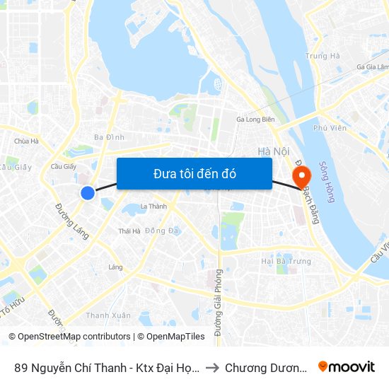 89 Nguyễn Chí Thanh - Ktx Đại Học Luật to Chương Dương Độ map