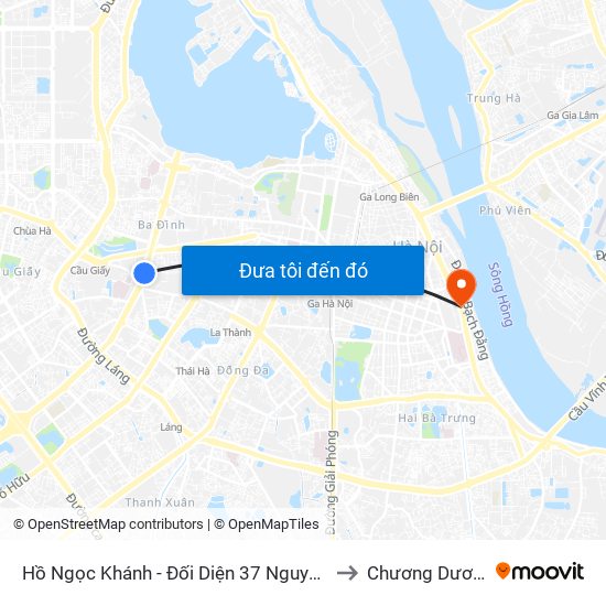 Hồ Ngọc Khánh - Đối Diện 37 Nguyễn Chí Thanh to Chương Dương Độ map