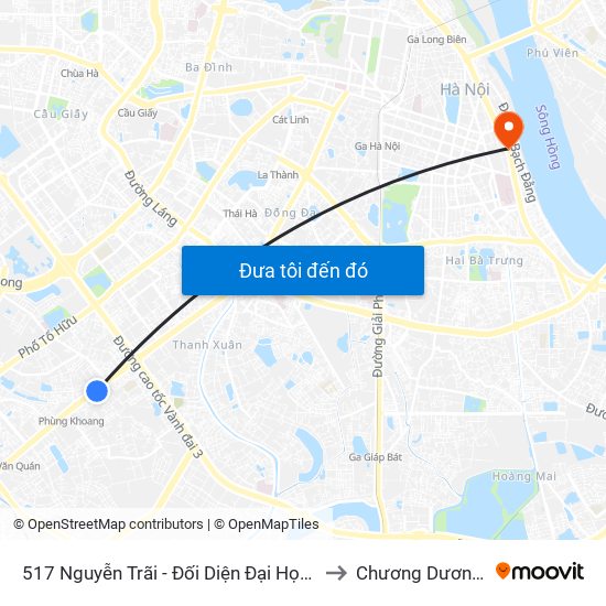 517 Nguyễn Trãi - Đối Diện Đại Học Hà Nội to Chương Dương Độ map