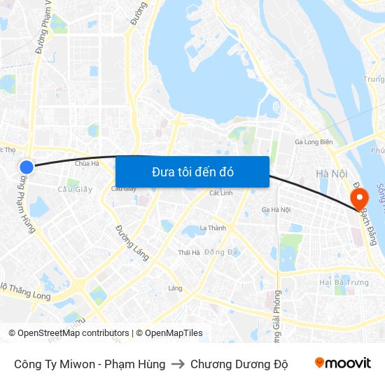 Công Ty Miwon - Phạm Hùng to Chương Dương Độ map