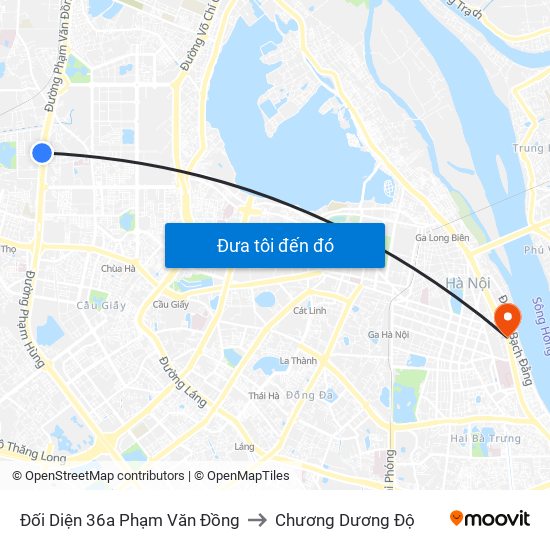 Đối Diện 36a Phạm Văn Đồng to Chương Dương Độ map