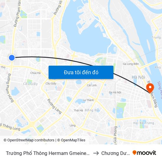 Trường Phổ Thông Hermam Gmeiner - Phạm Văn Đồng to Chương Dương Độ map