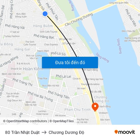 80 Trần Nhật Duật to Chương Dương Độ map