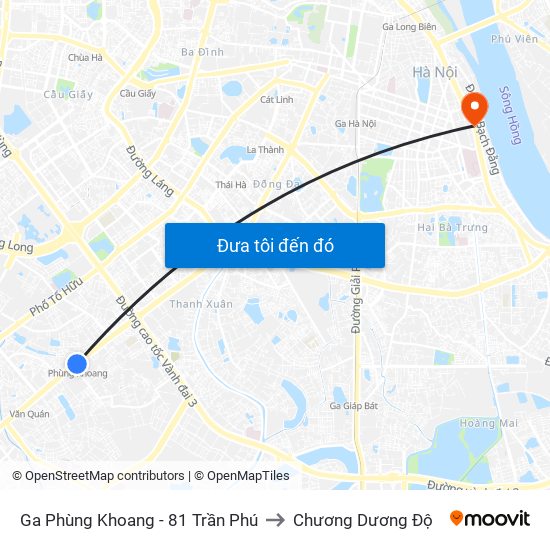 Ga Phùng Khoang - 81 Trần Phú to Chương Dương Độ map