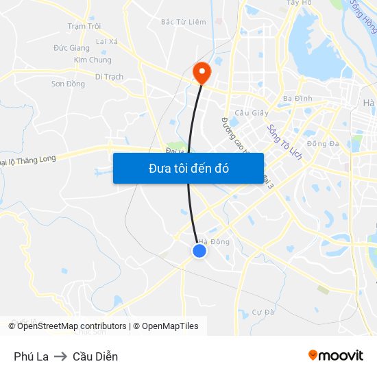 Phú La to Cầu Diễn map