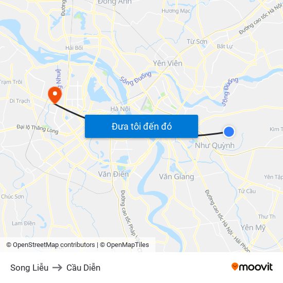 Song Liễu to Cầu Diễn map