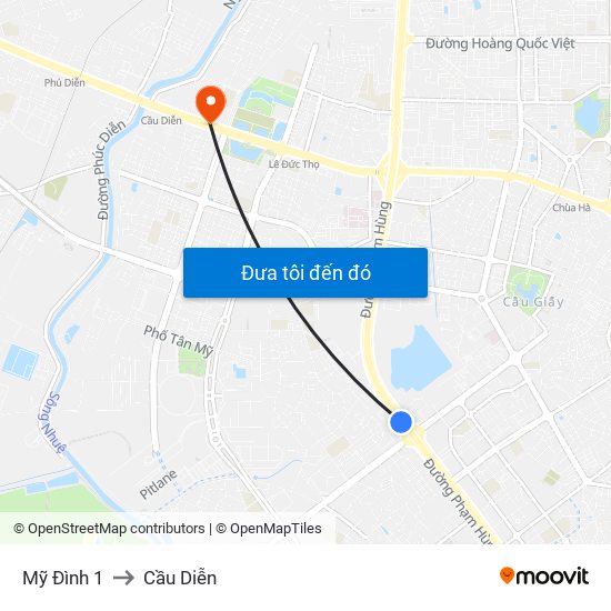 Mỹ Đình 1 to Cầu Diễn map