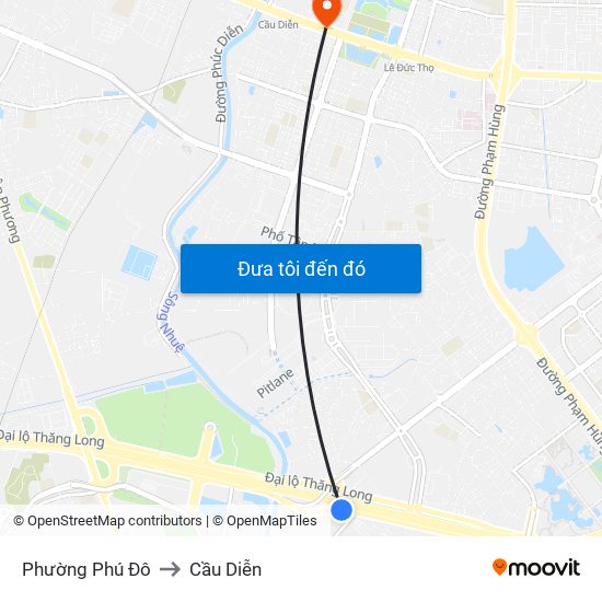Phường Phú Đô to Cầu Diễn map