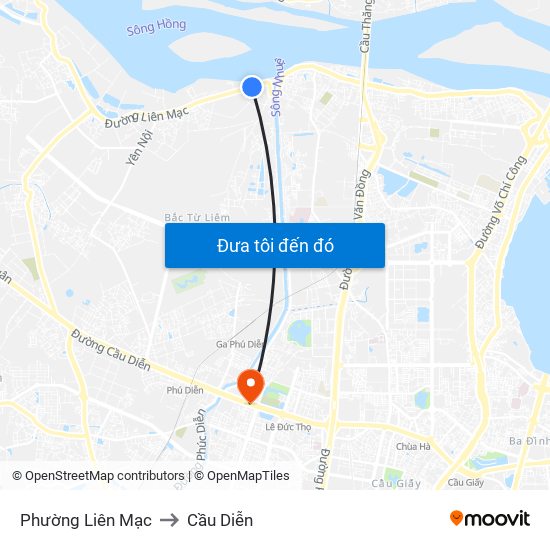 Phường Liên Mạc to Cầu Diễn map