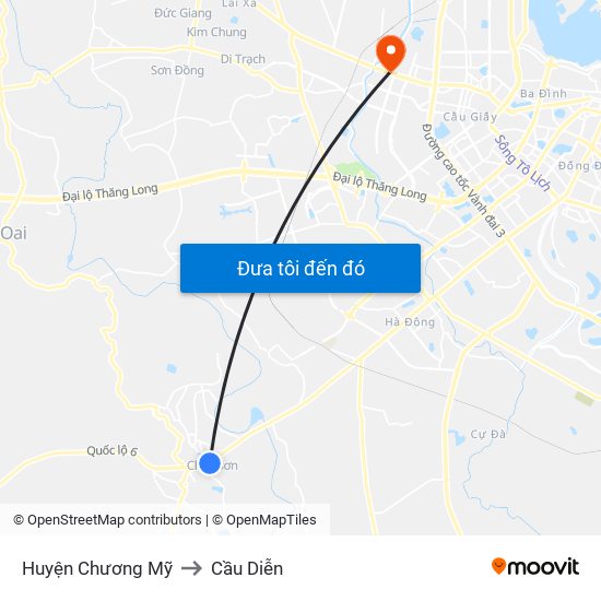 Huyện Chương Mỹ to Cầu Diễn map