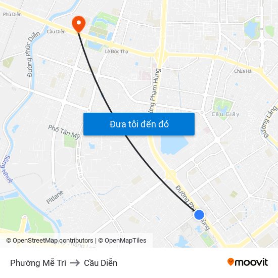 Phường Mễ Trì to Cầu Diễn map