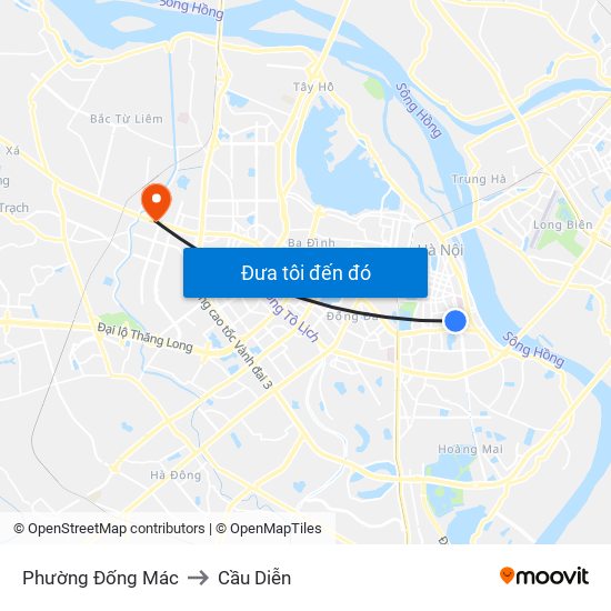 Phường Đống Mác to Cầu Diễn map