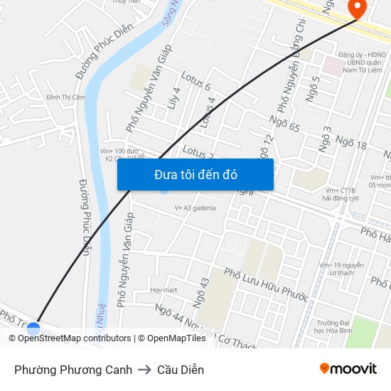 Phường Phương Canh to Cầu Diễn map