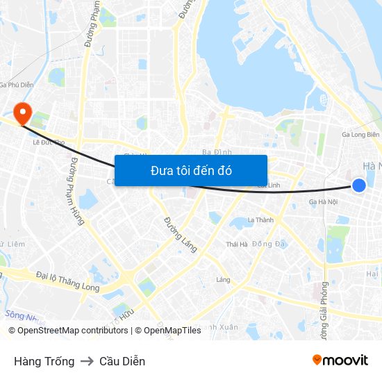 Hàng Trống to Cầu Diễn map