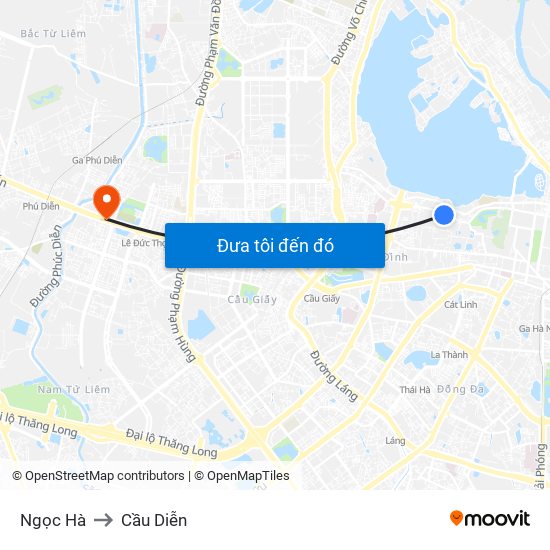 Ngọc Hà to Cầu Diễn map