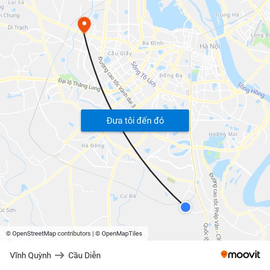 Vĩnh Quỳnh to Cầu Diễn map