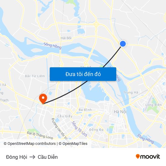 Đông Hội to Cầu Diễn map