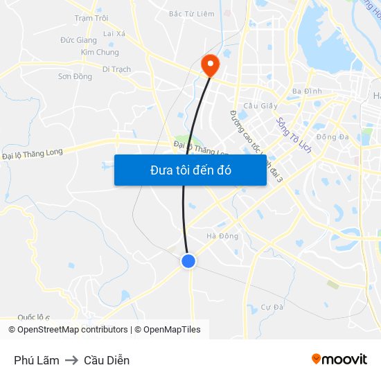 Phú Lãm to Cầu Diễn map