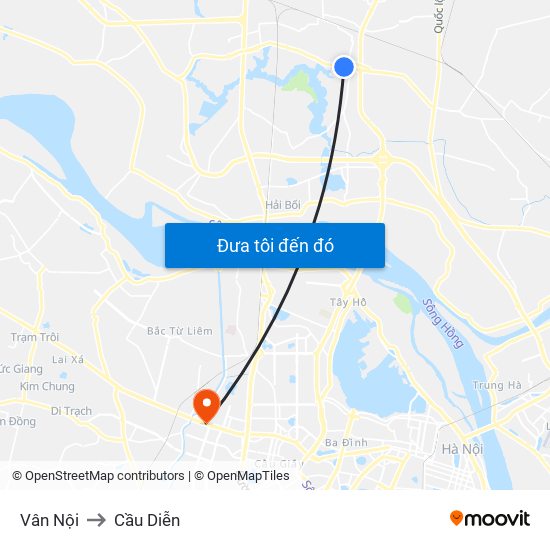 Vân Nội to Cầu Diễn map