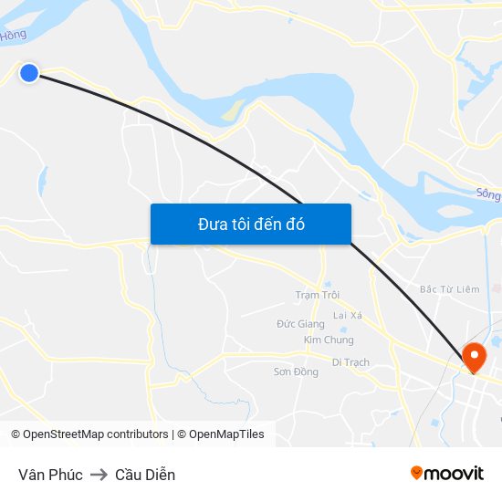 Vân Phúc to Cầu Diễn map