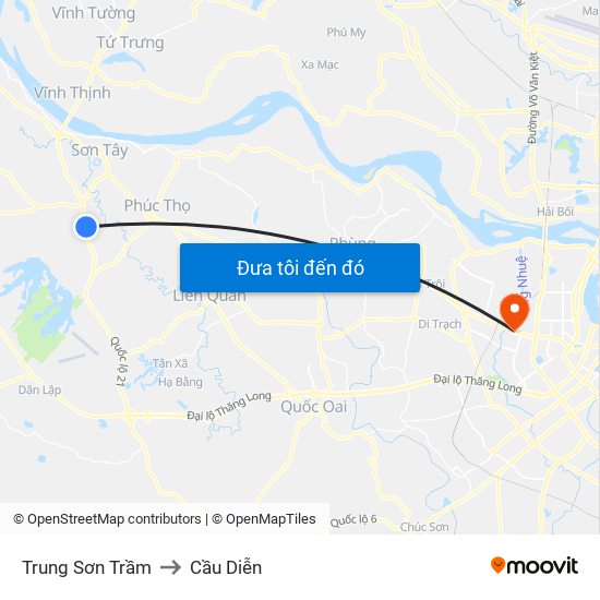 Trung Sơn Trầm to Cầu Diễn map
