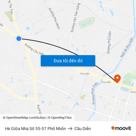 Hè Giữa Nhà Số 55-57 Phố Nhổn to Cầu Diễn map