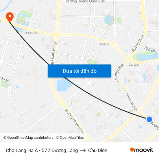 Chợ Láng Hạ A - 572 Đường Láng to Cầu Diễn map