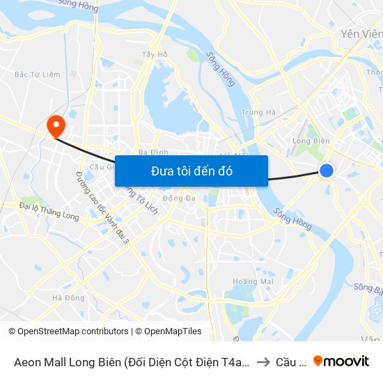 Aeon Mall Long Biên (Đối Diện Cột Điện T4a/2a-B Đường Cổ Linh) to Cầu Diễn map