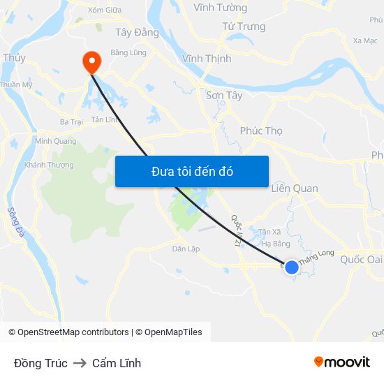 Đồng Trúc to Cẩm Lĩnh map