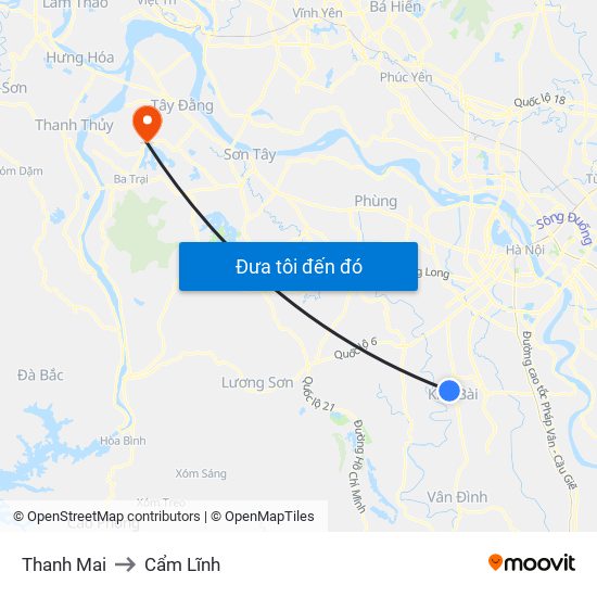 Thanh Mai to Cẩm Lĩnh map