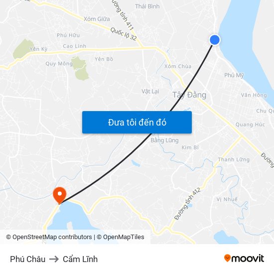 Phú Châu to Cẩm Lĩnh map