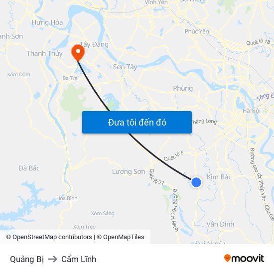 Quảng Bị to Cẩm Lĩnh map