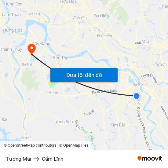 Tương Mai to Cẩm Lĩnh map