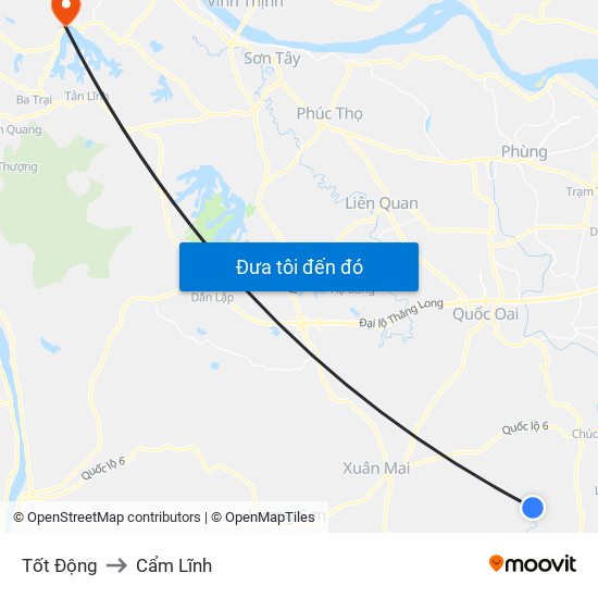 Tốt Động to Cẩm Lĩnh map