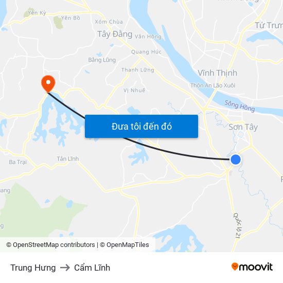 Trung Hưng to Cẩm Lĩnh map